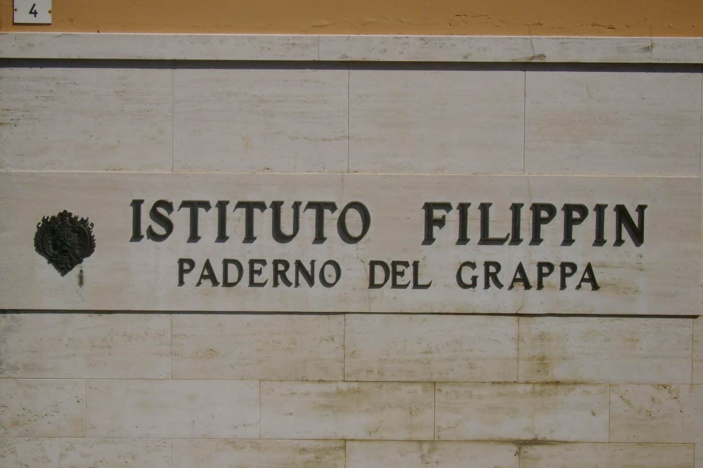Sign in front of the Istituto Filippin in Paderno del Grappa, Italy