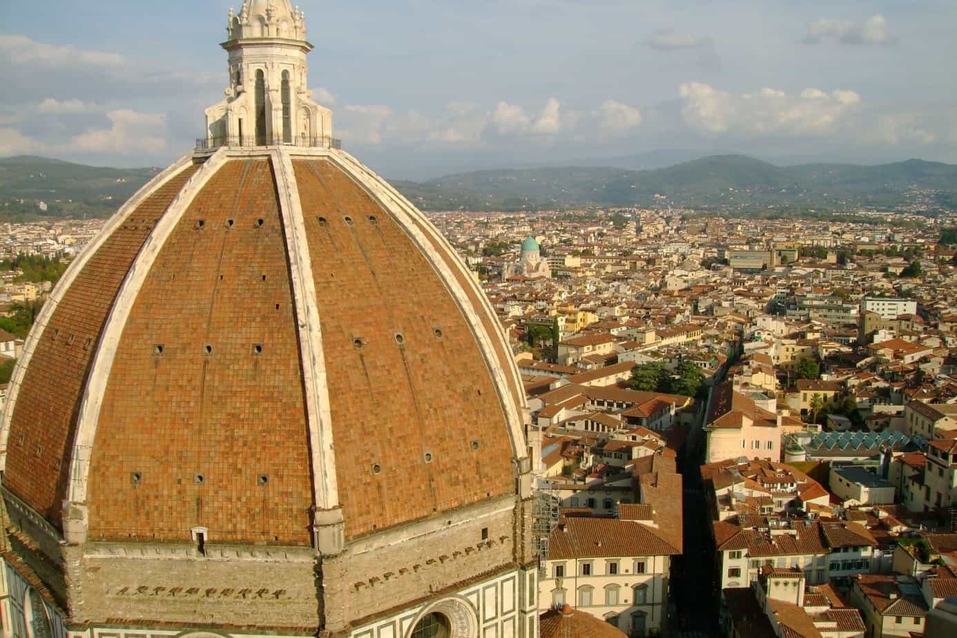 Terra cotta dome with view of Florence in the background
