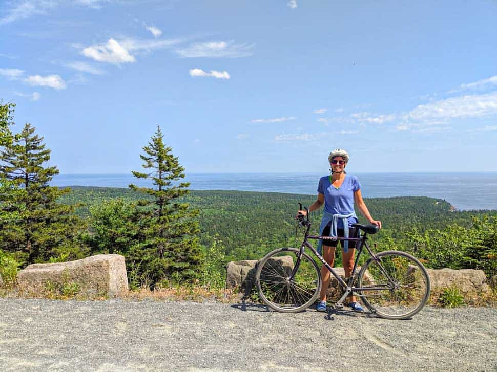 cyclist in acadia national park